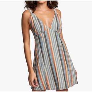 RVCA striped v-neck 90’s Mellow M/10 lightweight mini dress